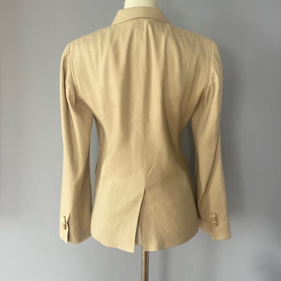 🛑SOLD Brooks Brothers Women’s Beige Linen Blend Single Breasted Blazer - Picture 8 of 12